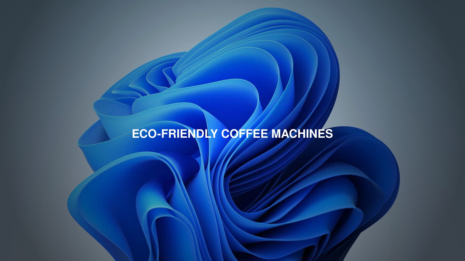 eco-friendly coffee machines